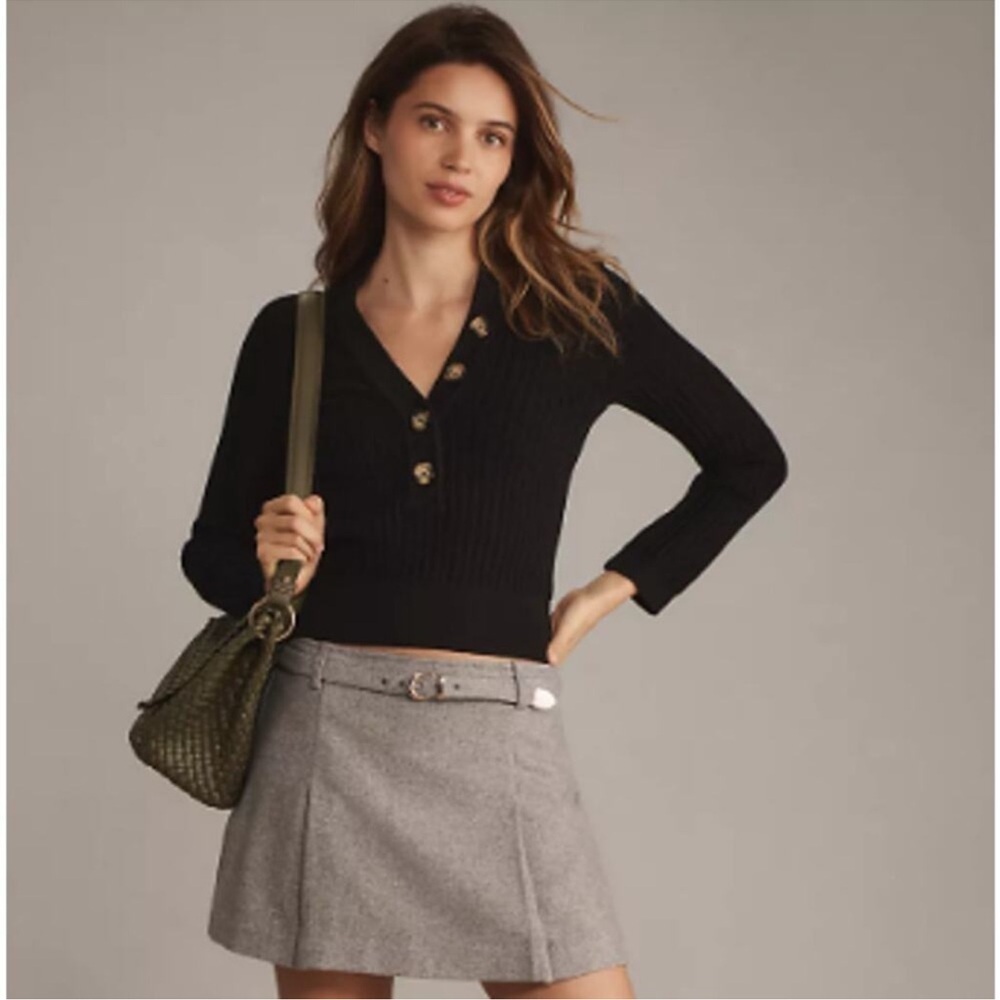 NWT! Anthropologie Pilcro The Kassidy Deep-V-Neck Long Sleeve Pullover Sweater